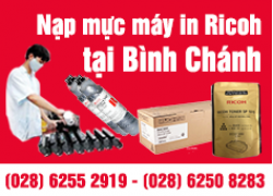 Nạp mực máy in Ricoh huyện Bình Chánh