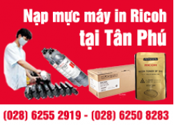 Nạp mực máy in Ricoh quận Tân Phú